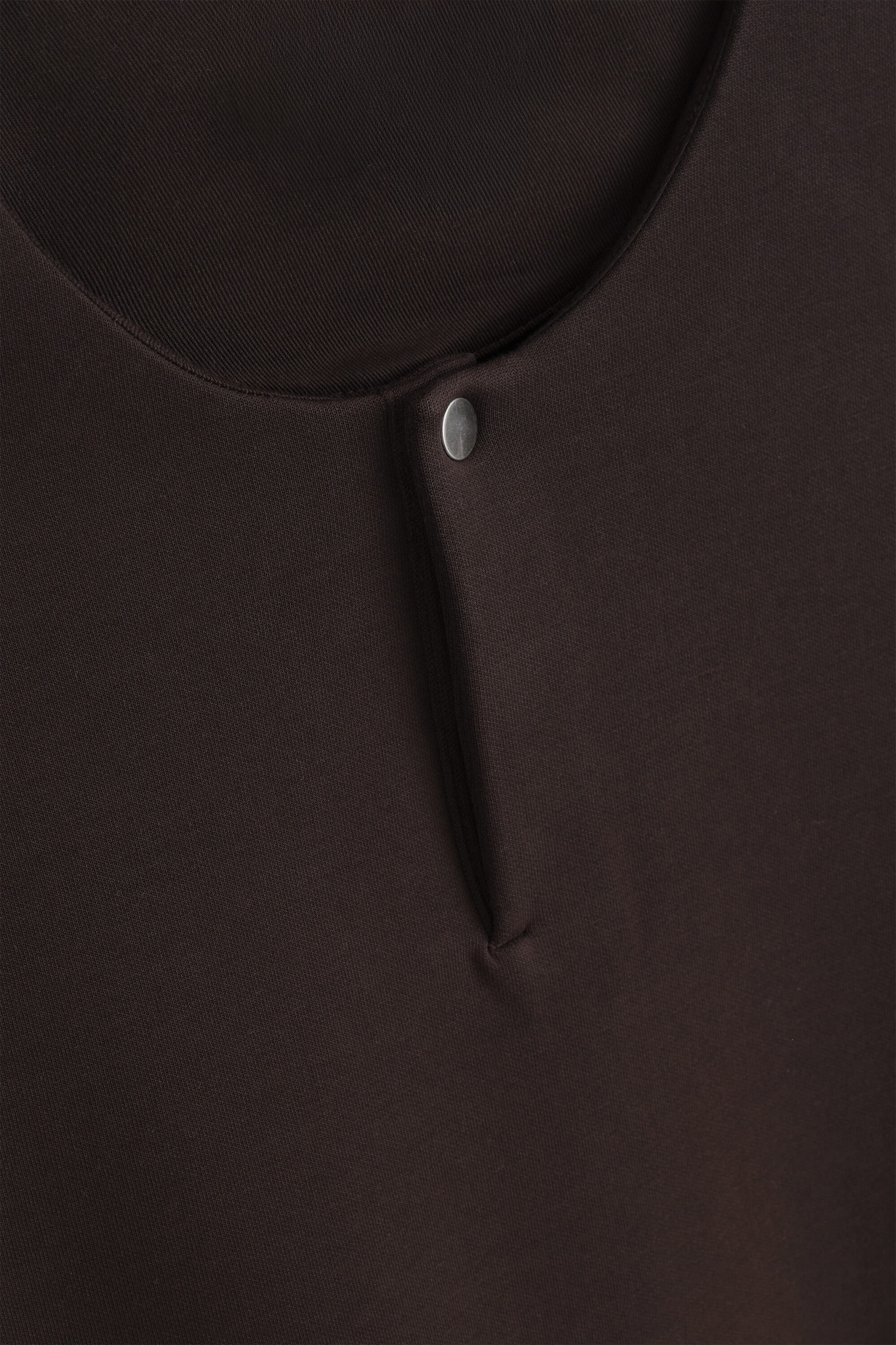 Dark Brown Scuba Henley Top — Men's Long Sleeve Relaxed Snap Pullover